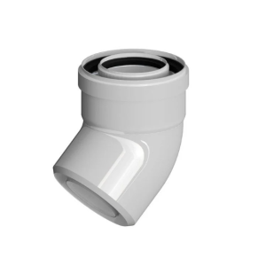 Kolano koncentryczne do systemów kominowych PP-AL 45° DN60/100mm z uszczelką EPDM